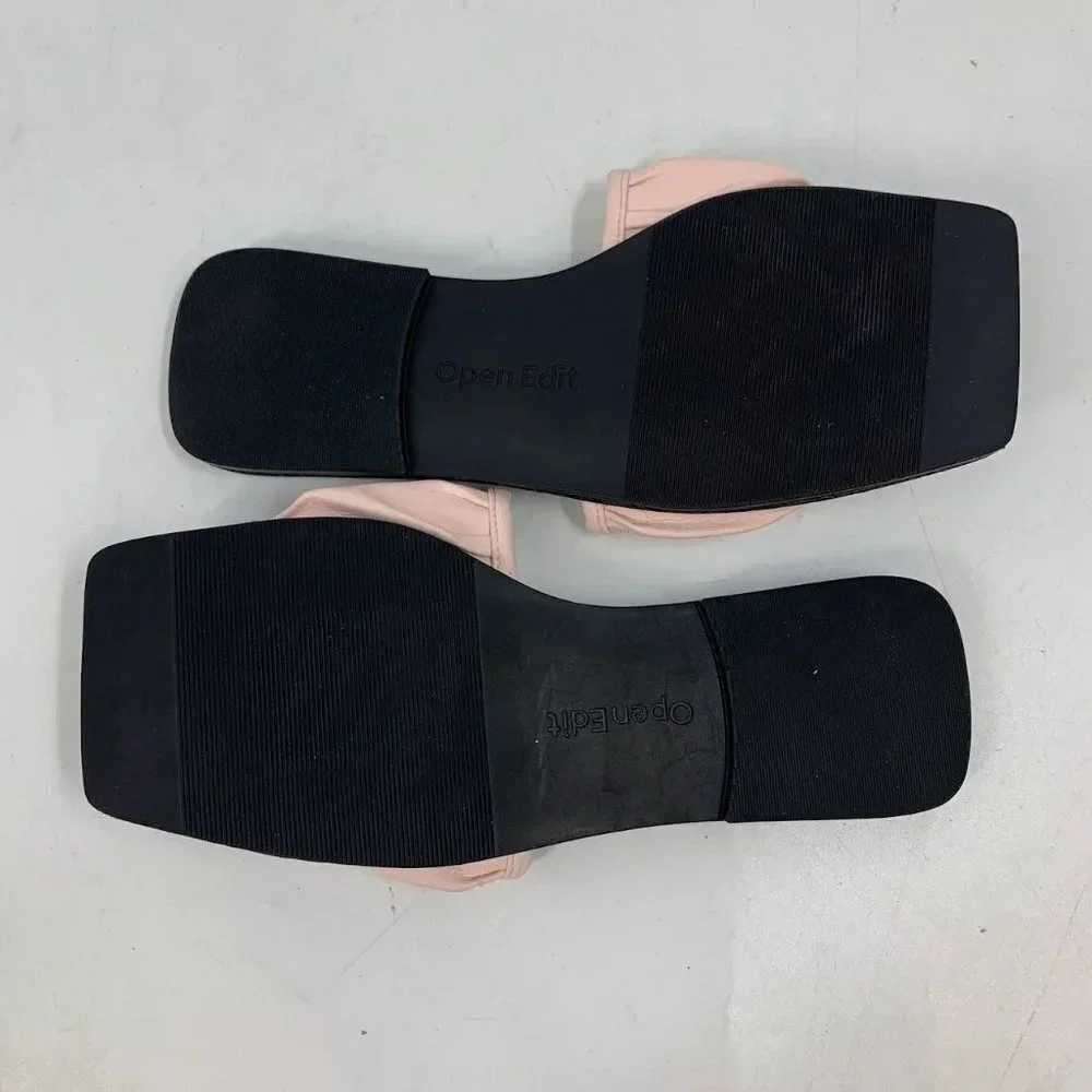 Open Edit Women's Brynn Square Toe Flats Slip On Chic Slide‎ Sandals Size 6 NWOB - Picture 11 of 14